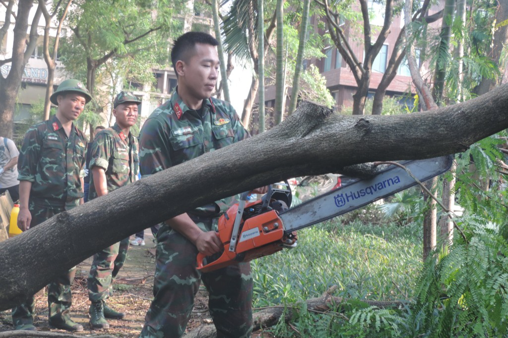 700 bạn trẻ Hoàng Mai góp sức để phố phường sạch đẹp sau bão