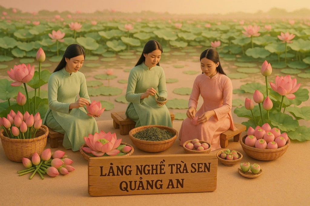 Một trong những hình ảnh về làng nghề ứng dụng công nghệ trí tuệ nhân tạo AI do Quận đoàn Tây Hồ thực hiện